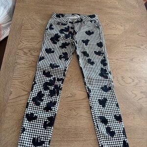 Liu Jo Black and White Gingham Floral Trousers